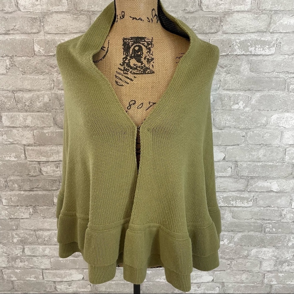 Anthropologie Odille Green Cape